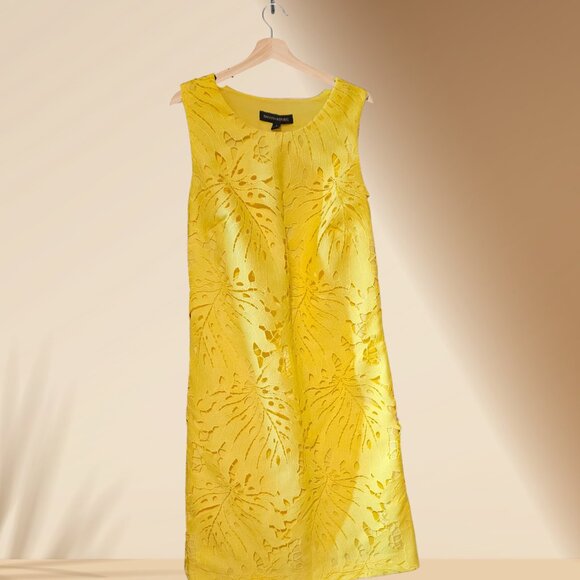 Banana Republic Yellow Floral Cutout Shift Dress | Size 2 | NWT - Picture 1 of 4
